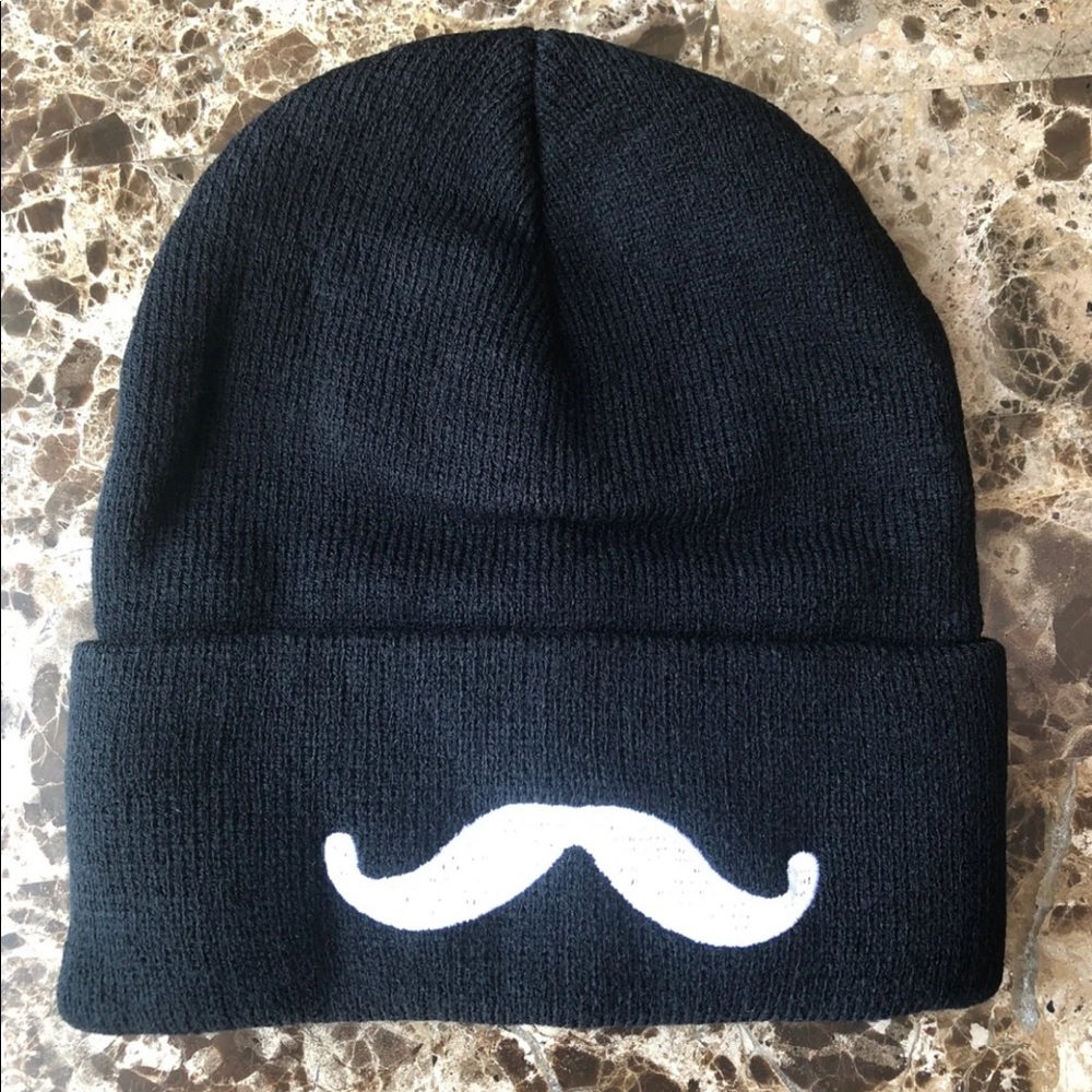 Moustache Printed Beanie